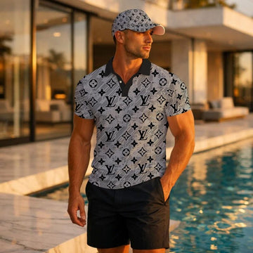 L.v | Signature Men Polo And Baseball Cap Mn-pc-026