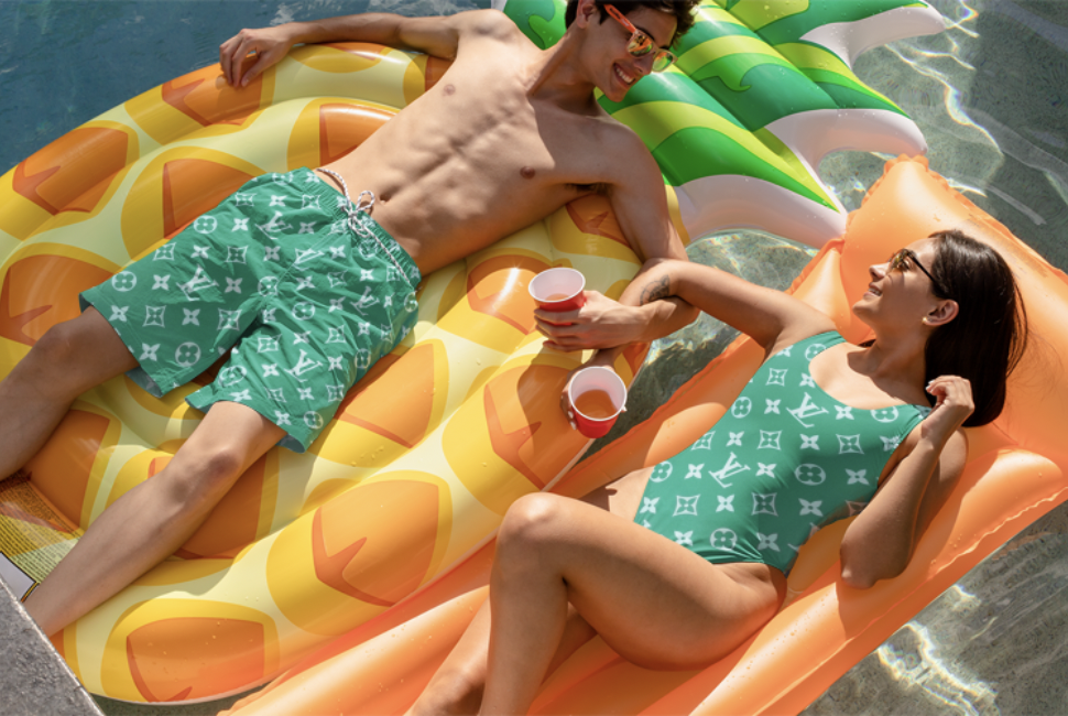 L.v |  Luxury  Swimsuit + Short Couple Set For Summer Vacation Mn-sss-028